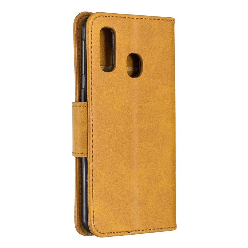 Etui Folio Samsung Galaxy A40 Szary Czarny Gładka Skośna Klapa Etui Ochronne