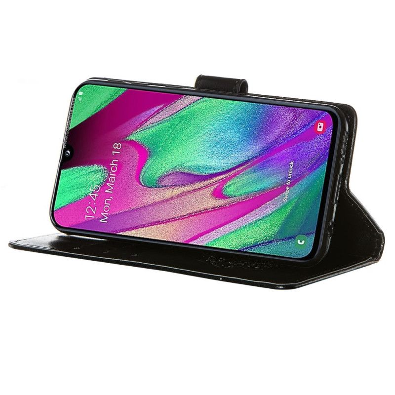 Etui Folio Samsung Galaxy A40 Szary Czarny Wydrukuj Łapacz Snów I Smycz Etui Ochronne