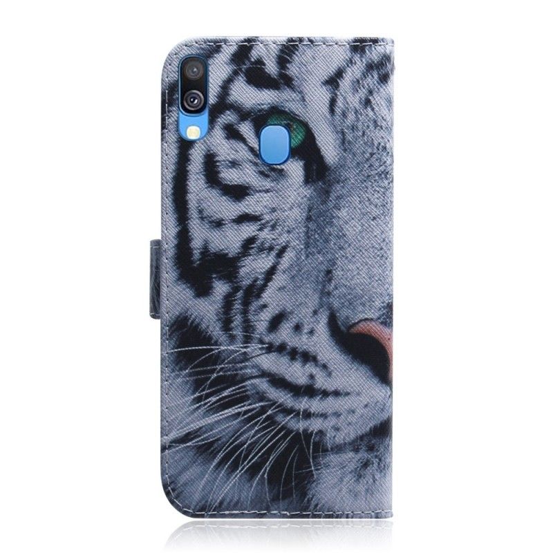 Etui Folio Samsung Galaxy A40 Twarz Tygrysa Etui Ochronne