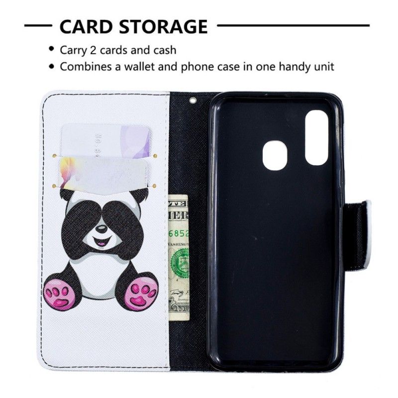 Etui Folio Samsung Galaxy A40 Zabawna Panda