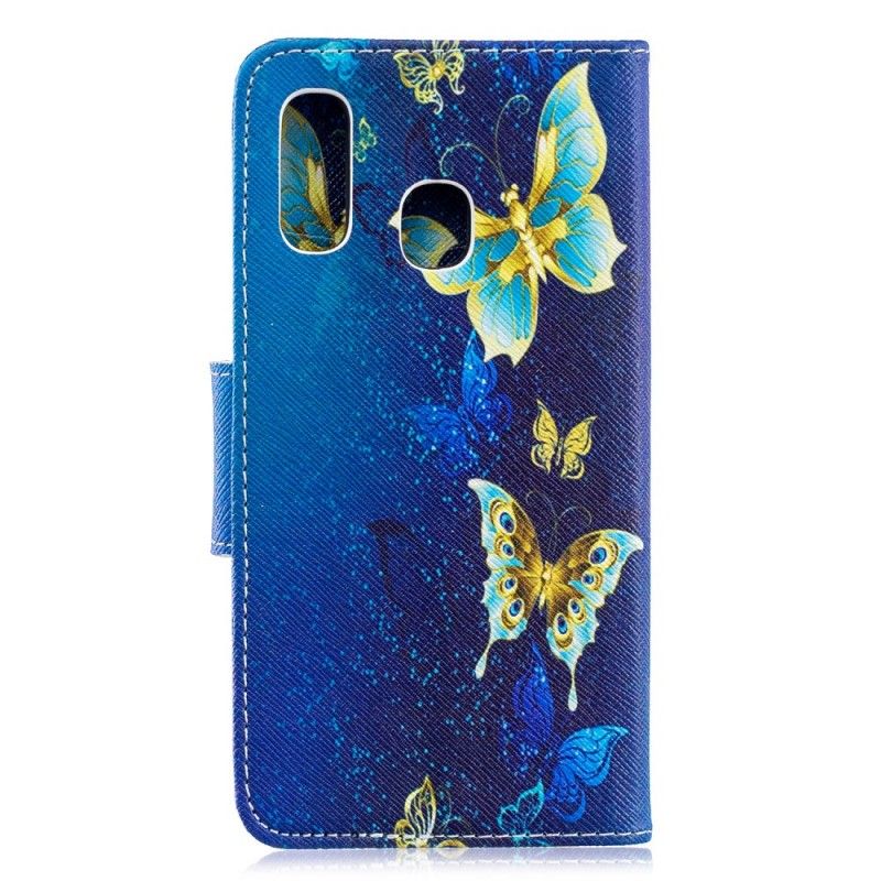 Etui Folio Samsung Galaxy A40 Złote Motyle