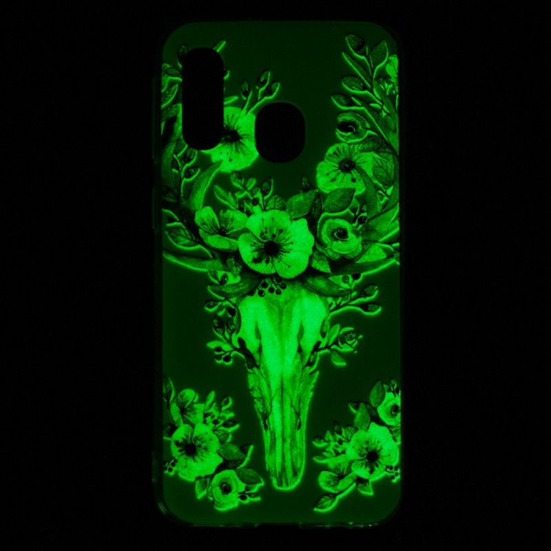 Etui Samsung Galaxy A40 Fluorescencyjny Kwiecisty Łoś