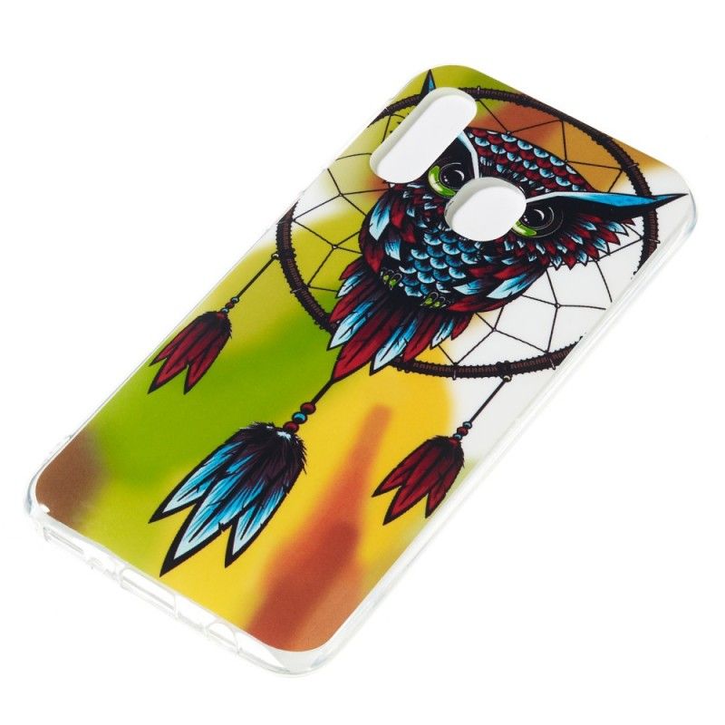 Etui Samsung Galaxy A40 Fluorescencyjny Łapacz Snów Sowy