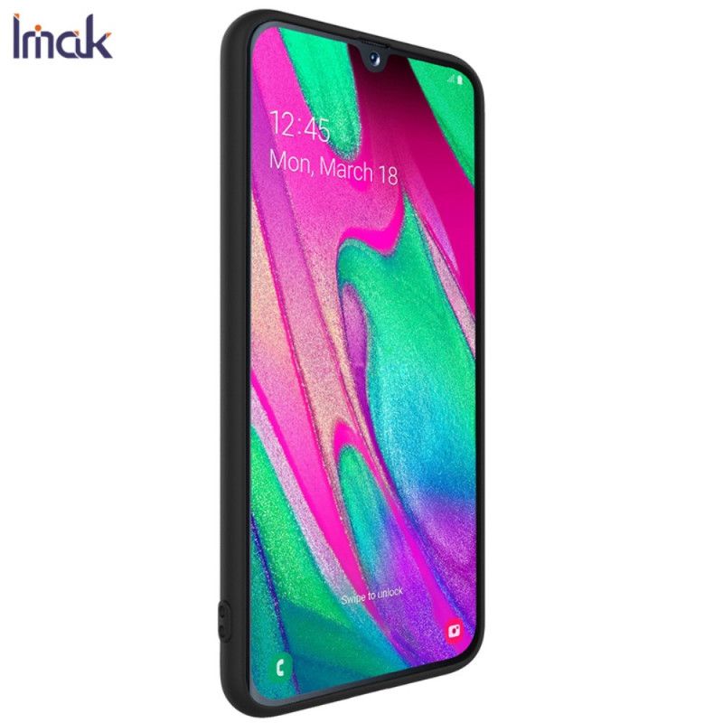 Etui Samsung Galaxy A40 Granatowy Czarny Matowy Imak