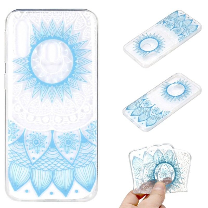 Etui Samsung Galaxy A40 Jasnoniebieski Przezroczysta Kolorowa Mandala Etui Ochronne