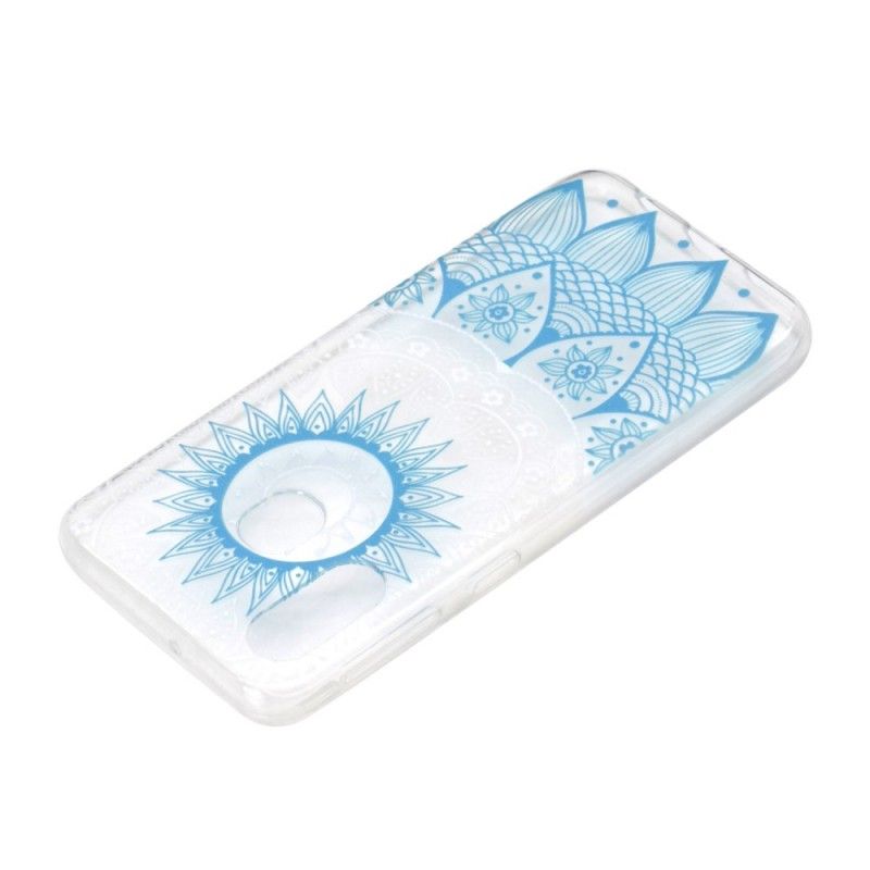 Etui Samsung Galaxy A40 Jasnoniebieski Przezroczysta Kolorowa Mandala Etui Ochronne