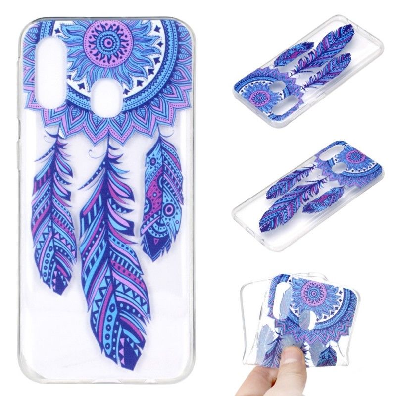 Etui Samsung Galaxy A40 Łapacz Marzy O Niebieskich Piórach Etui Ochronne