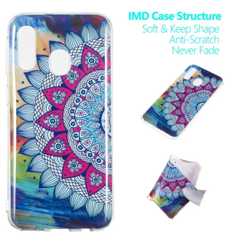 Etui Samsung Galaxy A40 Mandala W Kolorze Fluorescencyjnym