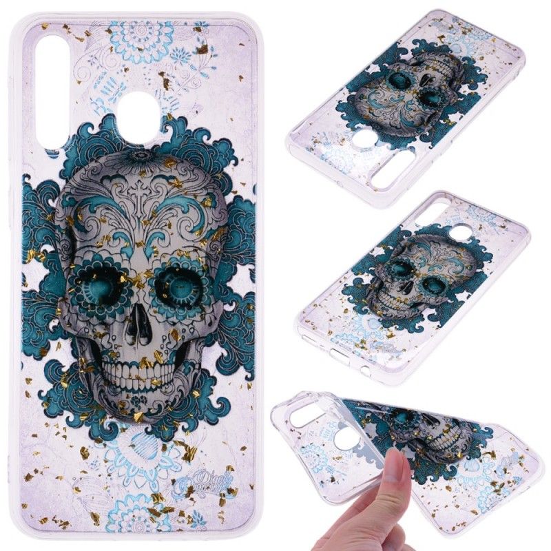 Etui Samsung Galaxy A40 Niebieska Czaszka