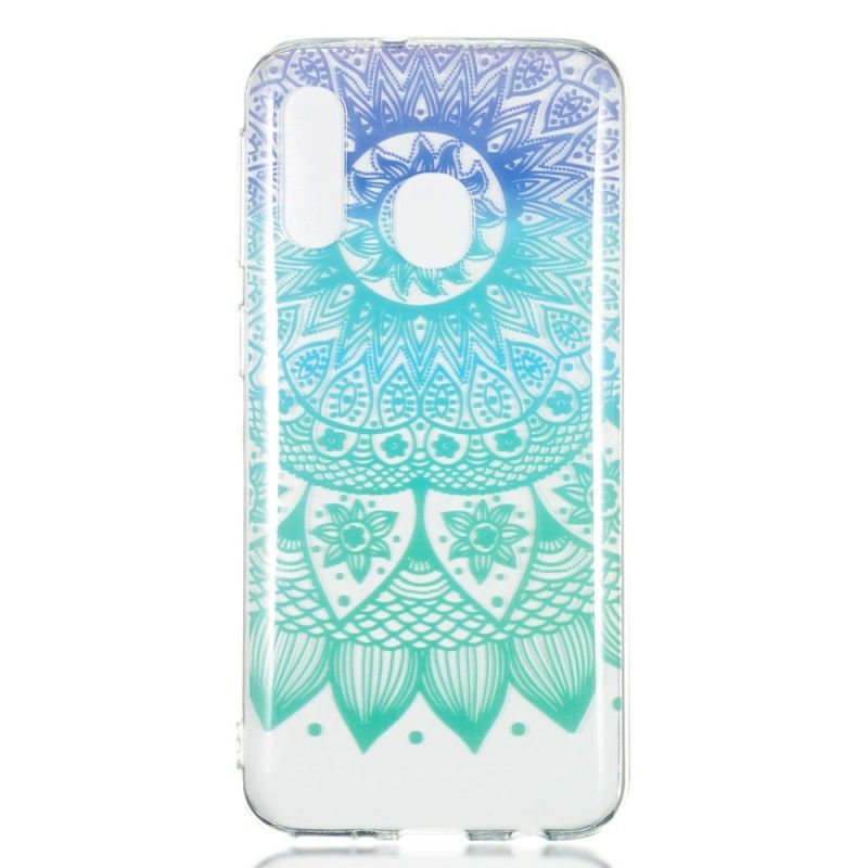 Etui Samsung Galaxy A40 Przezroczysta Niebieska Mandala Etui Ochronne