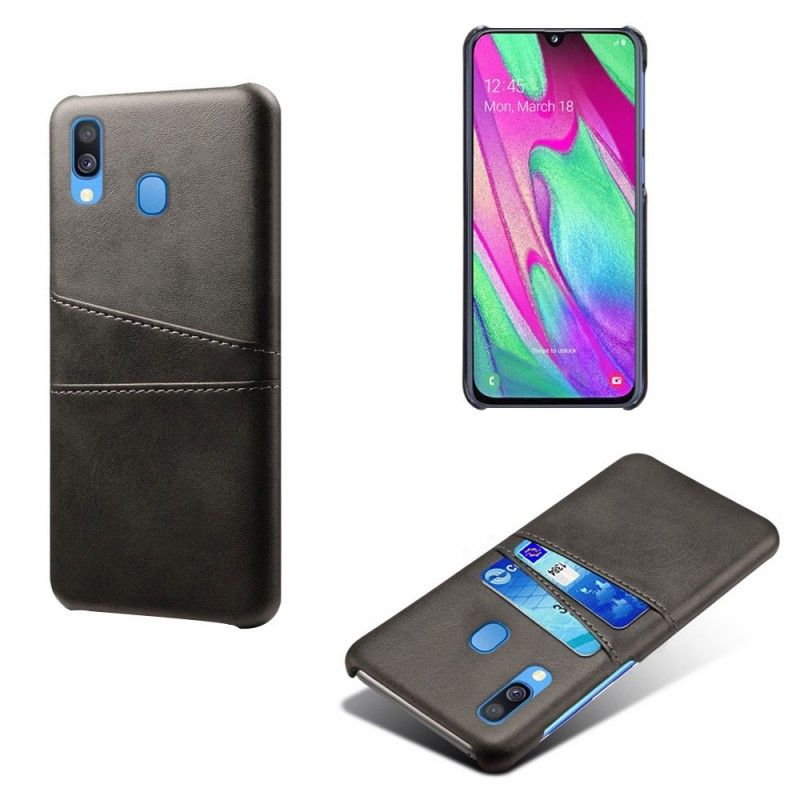 Etui Samsung Galaxy A40 Szary Czarny Posiadacz Karty