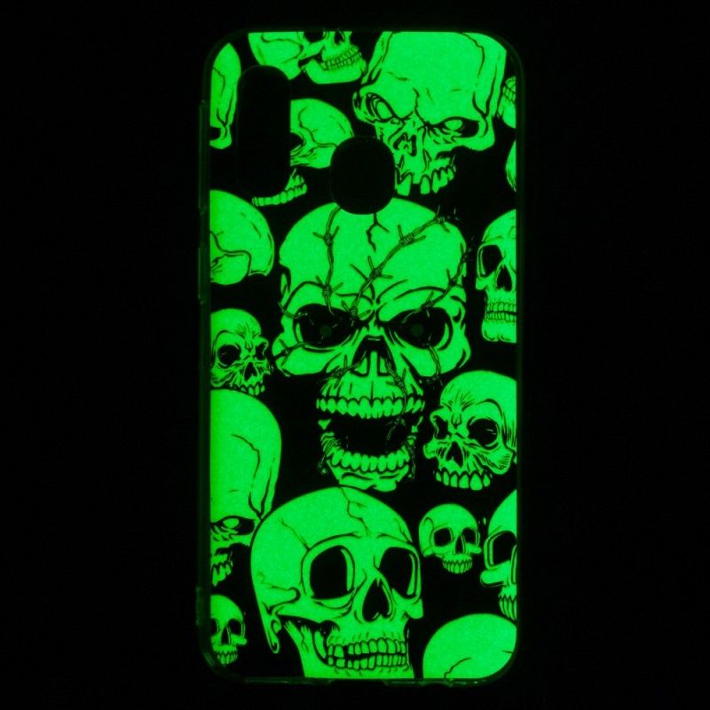 Etui Samsung Galaxy A40 Uwaga Fluorescencyjne Czaszki