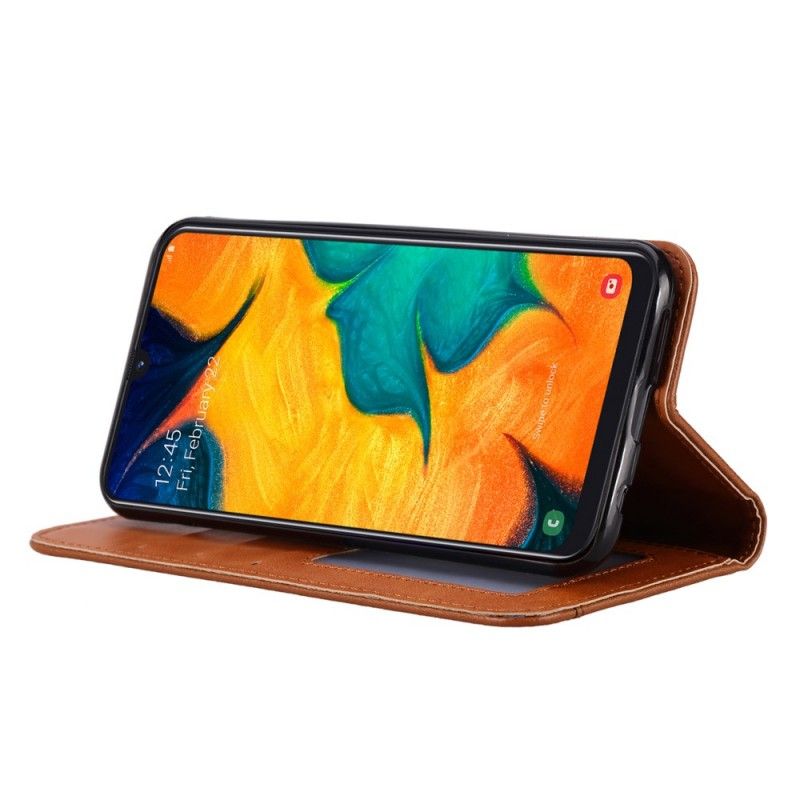 Flip Kotelot Samsung Galaxy A40 Brązowy Czarny Etui na Telefon Etui Na Karty Ze Sztucznej Skóry