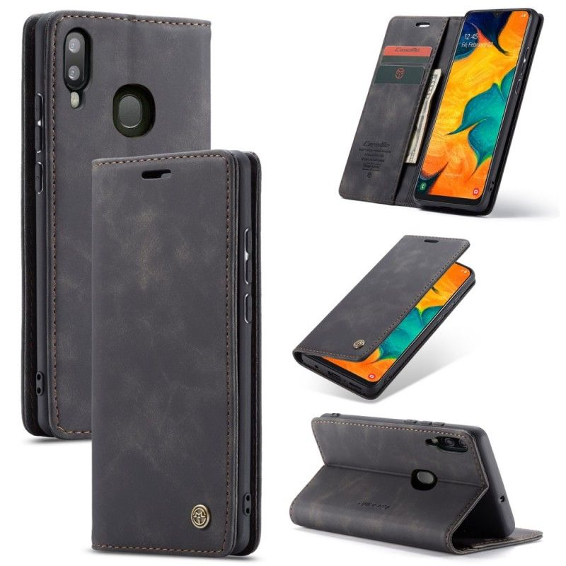 Flip Kotelot Samsung Galaxy A40 Brązowy Czarny Etui Z Imitacji Skóry