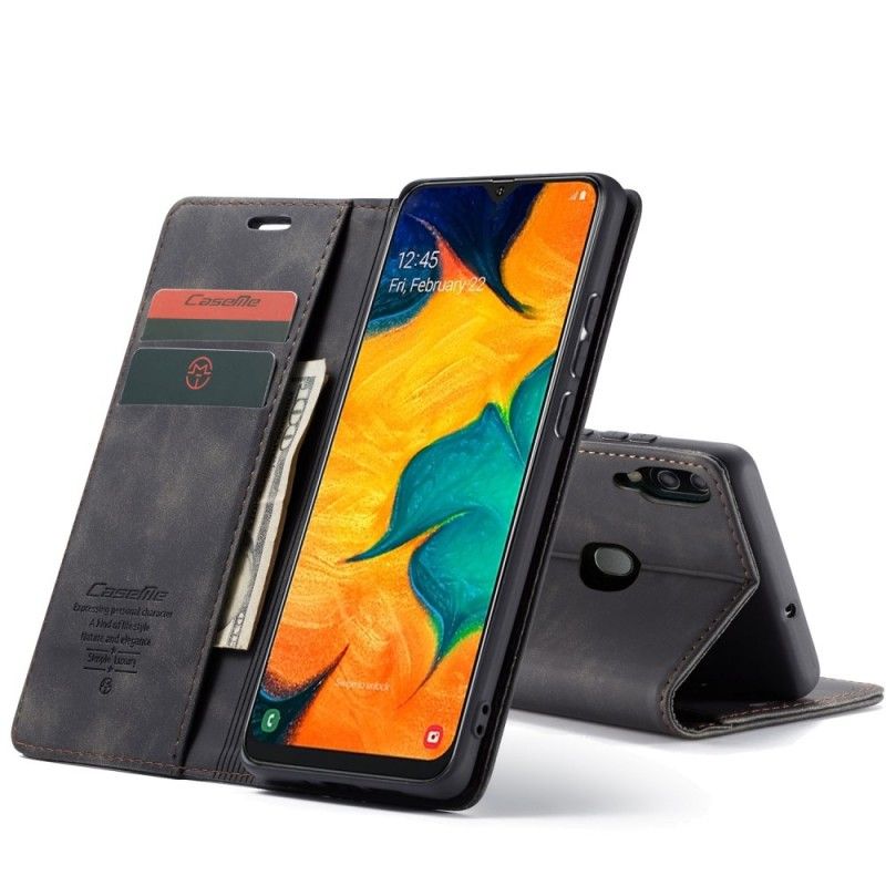 Flip Kotelot Samsung Galaxy A40 Brązowy Czarny Etui Z Imitacji Skóry