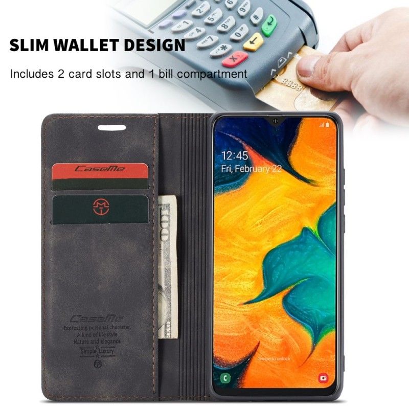 Flip Kotelot Samsung Galaxy A40 Brązowy Czarny Etui Z Imitacji Skóry