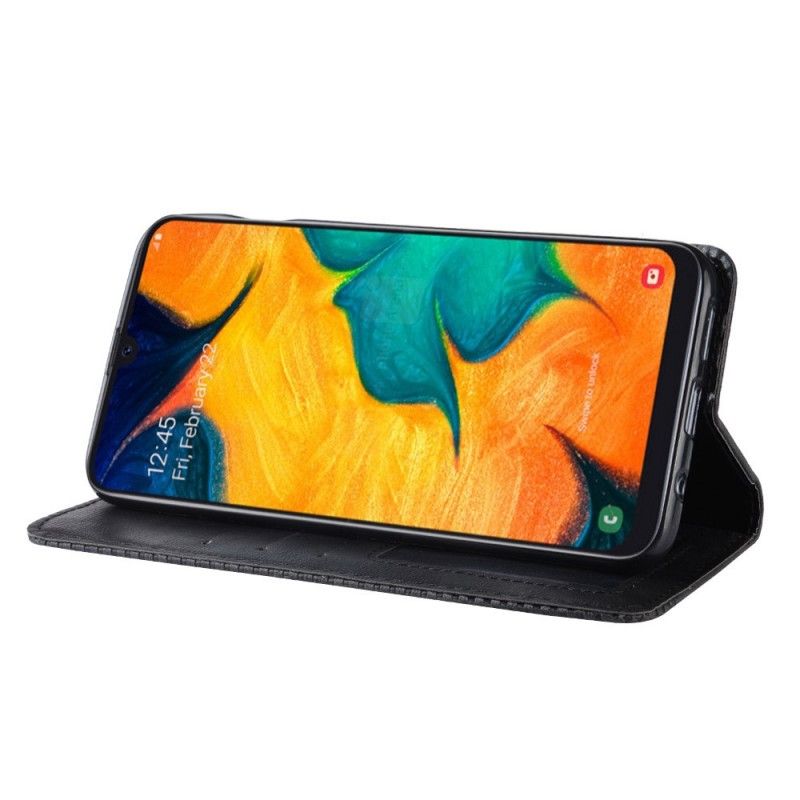 Flip Kotelot Samsung Galaxy A40 Czerwony Czarny Etui na Telefon Stylizowany Efekt Skóry W Stylu Vintage