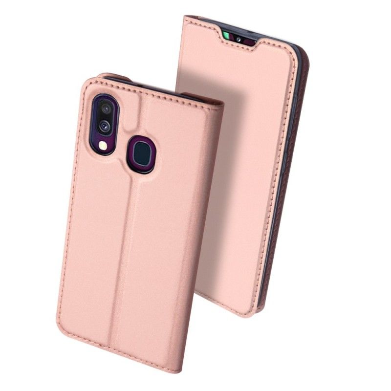 Flip Kotelot Samsung Galaxy A40 Granatowy Czarny Skóra Pro Dux Ducis