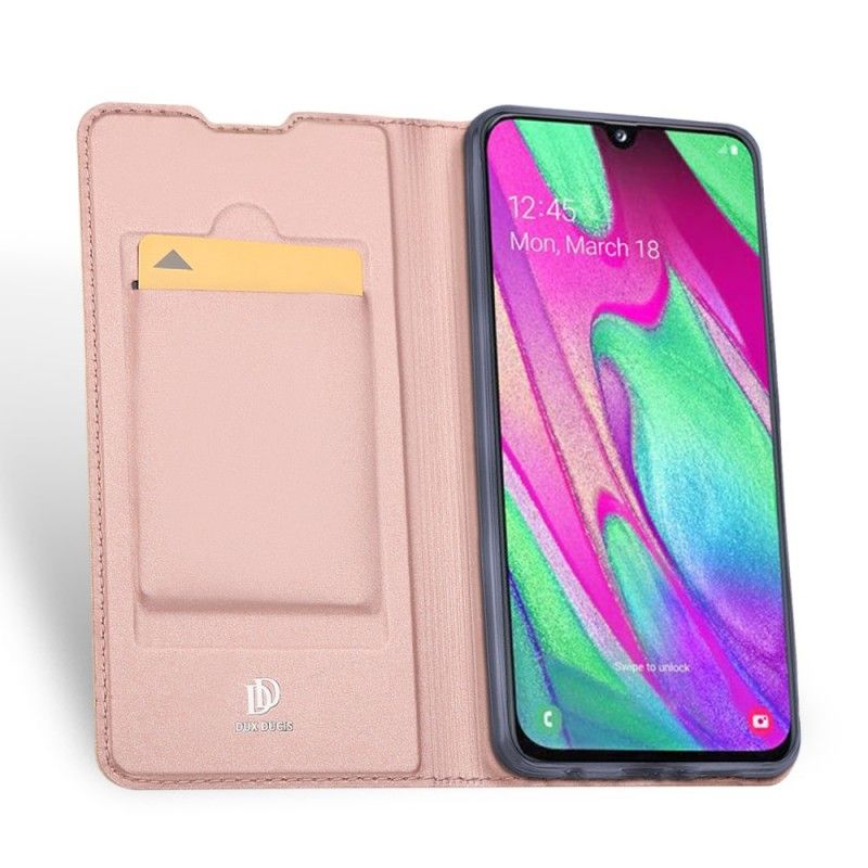 Flip Kotelot Samsung Galaxy A40 Granatowy Czarny Skóra Pro Dux Ducis