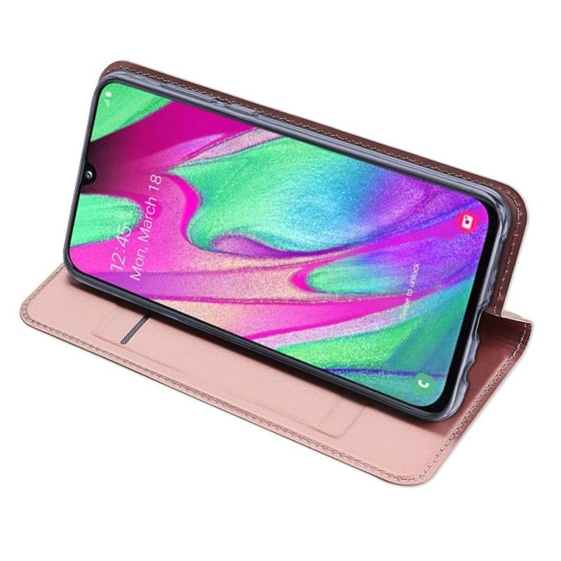 Flip Kotelot Samsung Galaxy A40 Granatowy Czarny Skóra Pro Dux Ducis