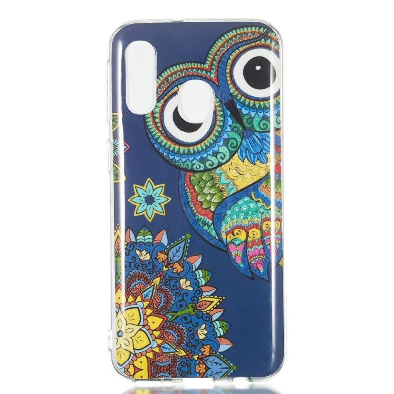 Futerały Samsung Galaxy A40 Etui na Telefon Fluorescencyjna Sowa Mandala