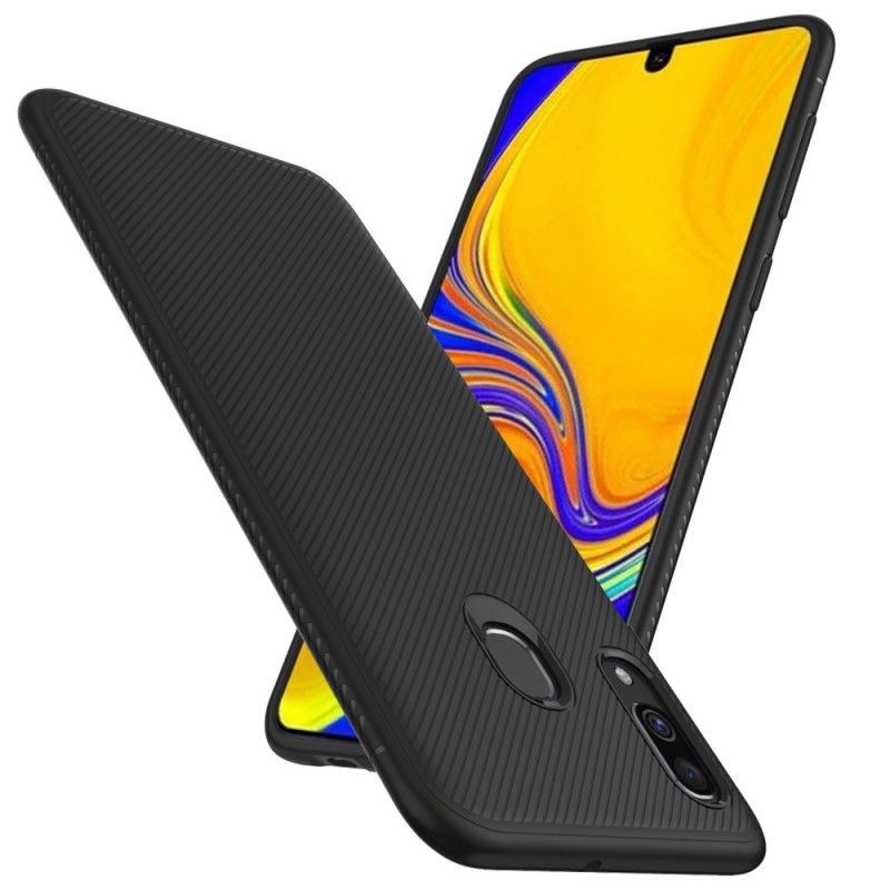 Futerały Samsung Galaxy A40 Granatowy Czarny Etui na Telefon Twill Z Włókna Węglowego