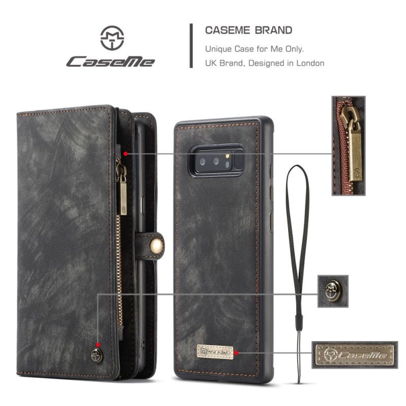 Etui Folio Samsung Galaxy Note 8 Czerwony Czarny Zabytkowe Skórzane Etui Etui Ochronne