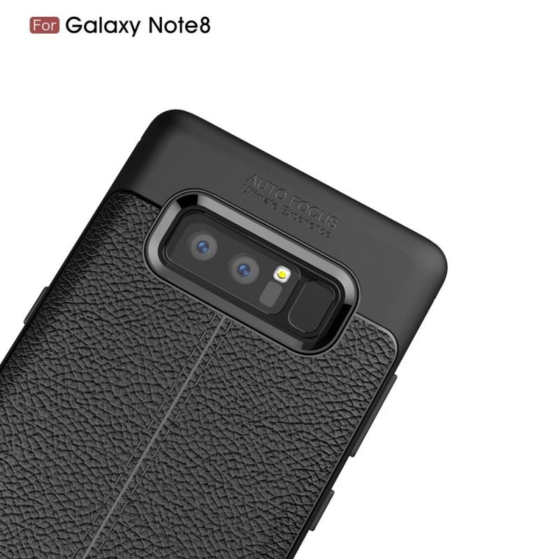 Etui Samsung Galaxy Note 8 Czerwony Czarny Efekt Skóry Z Podwójną Linią Liczi Etui Ochronne