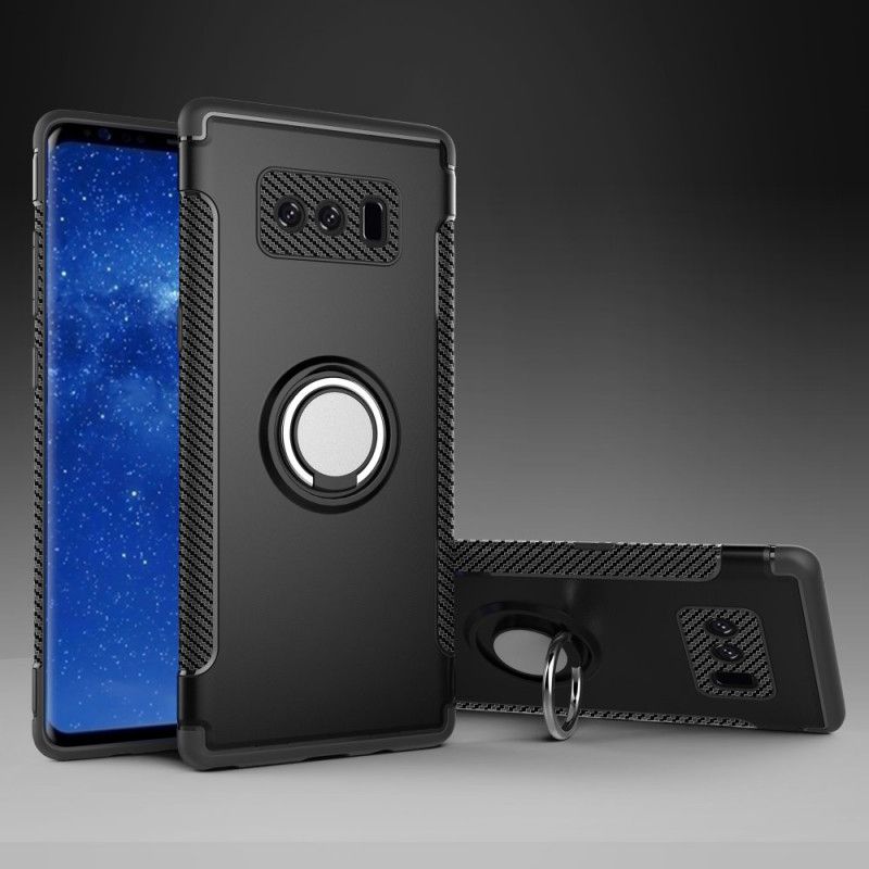 Etui Samsung Galaxy Note 8 Granatowy Czarny Konstrukcja Hybrydowa Z Pierścieniem Etui Ochronne