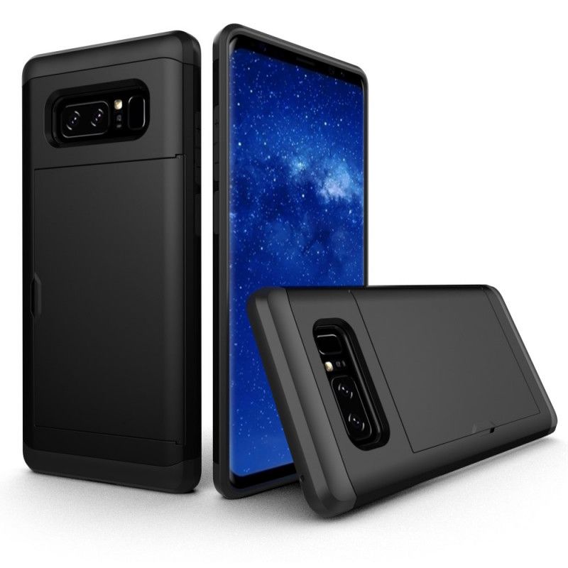 Etui Samsung Galaxy Note 8 Zielony Jabłkowy Czarny Sztywny. Efektowny Uchwyt Na Karty Etui Ochronne