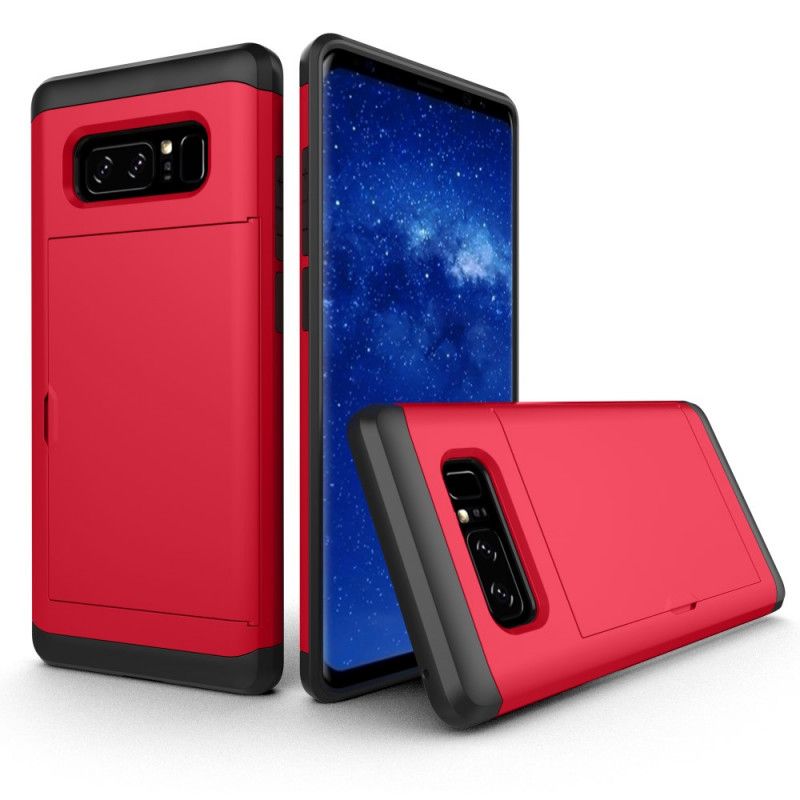 Etui Samsung Galaxy Note 8 Zielony Jabłkowy Czarny Sztywny. Efektowny Uchwyt Na Karty Etui Ochronne