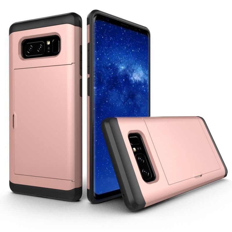 Etui Samsung Galaxy Note 8 Zielony Jabłkowy Czarny Sztywny. Efektowny Uchwyt Na Karty Etui Ochronne