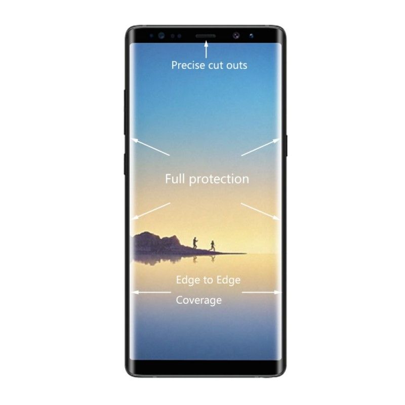 Ochrona Szkła Hartowanego Samsung Galaxy Note 8 Biały Czarny