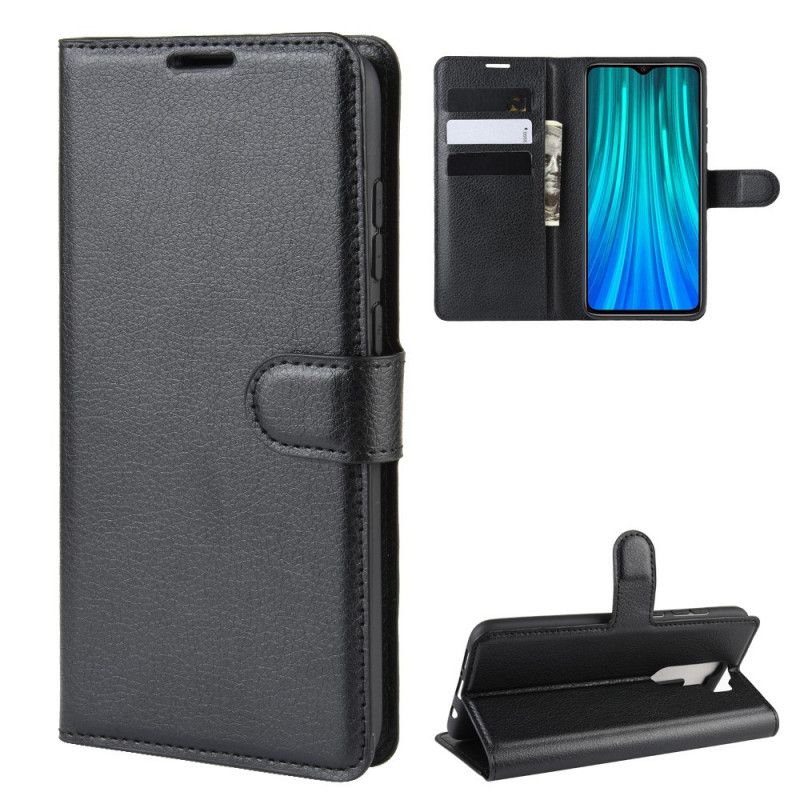 Etui Folio Xiaomi Redmi Note 8 Pro Biały Czarny Klasyczny Etui Ochronne