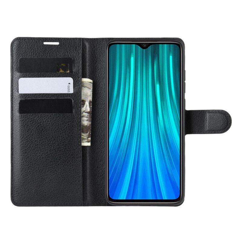 Etui Folio Xiaomi Redmi Note 8 Pro Biały Czarny Klasyczny Etui Ochronne