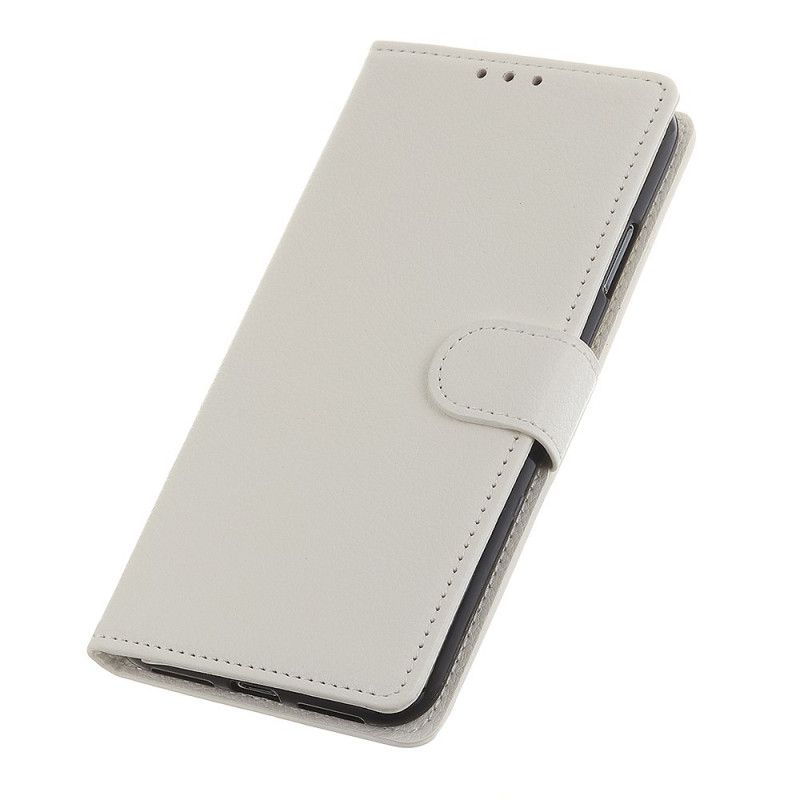 Etui Folio Xiaomi Redmi Note 8 Pro Biały Czarny Tradycyjna Imitacja Skóry Liczi Etui Ochronne