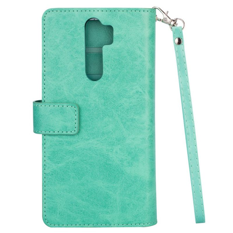 Etui Folio Xiaomi Redmi Note 8 Pro Ciemnoniebieski Magenta Portmonetka Na Monety Z Otworem