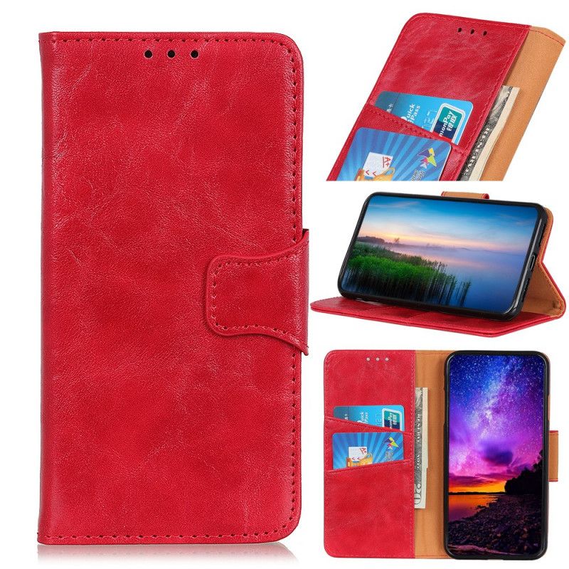 Etui Folio Xiaomi Redmi Note 8 Pro Czerwony Czarny Dwustronna Klapka Magnetyczna