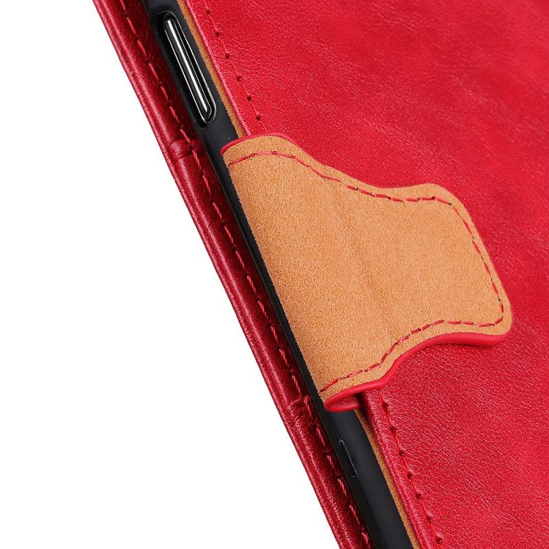 Etui Folio Xiaomi Redmi Note 8 Pro Czerwony Czarny Dwustronna Klapka Magnetyczna