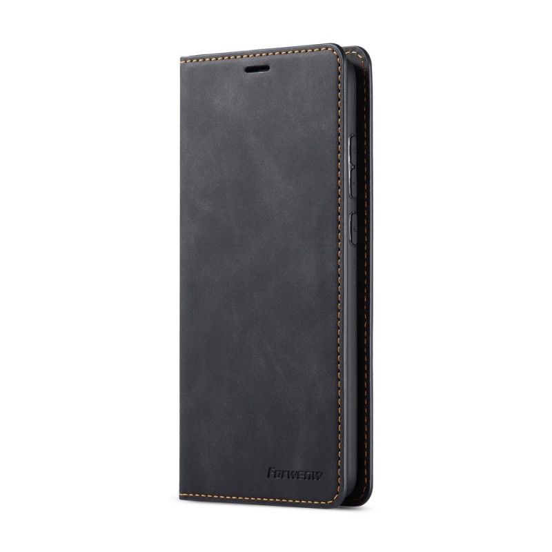 Etui Folio Xiaomi Redmi Note 8 Pro Czerwony Czarny Efekt Skóry Forwenw