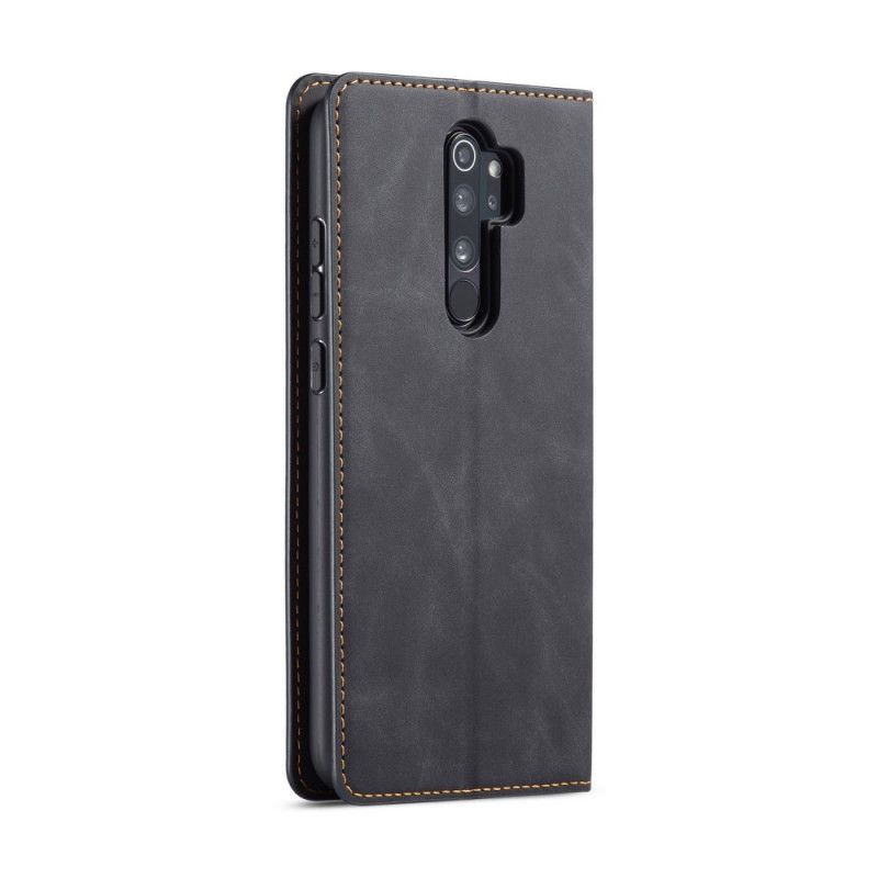 Etui Folio Xiaomi Redmi Note 8 Pro Czerwony Czarny Efekt Skóry Forwenw