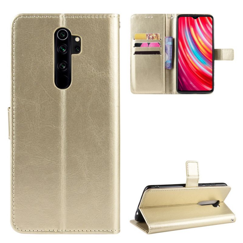 Etui Folio Xiaomi Redmi Note 8 Pro Czerwony Czarny Efektowna Sztuczna Skóra Etui Ochronne