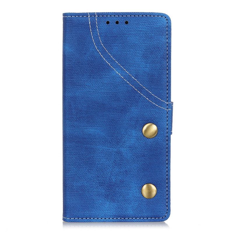 Etui Folio Xiaomi Redmi Note 8 Pro Czerwony Czarny Guziki Do Dżinsów Etui Ochronne