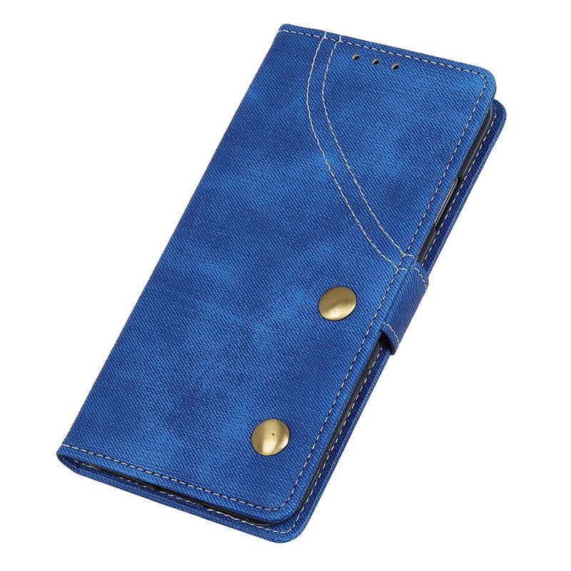 Etui Folio Xiaomi Redmi Note 8 Pro Czerwony Czarny Guziki Do Dżinsów Etui Ochronne