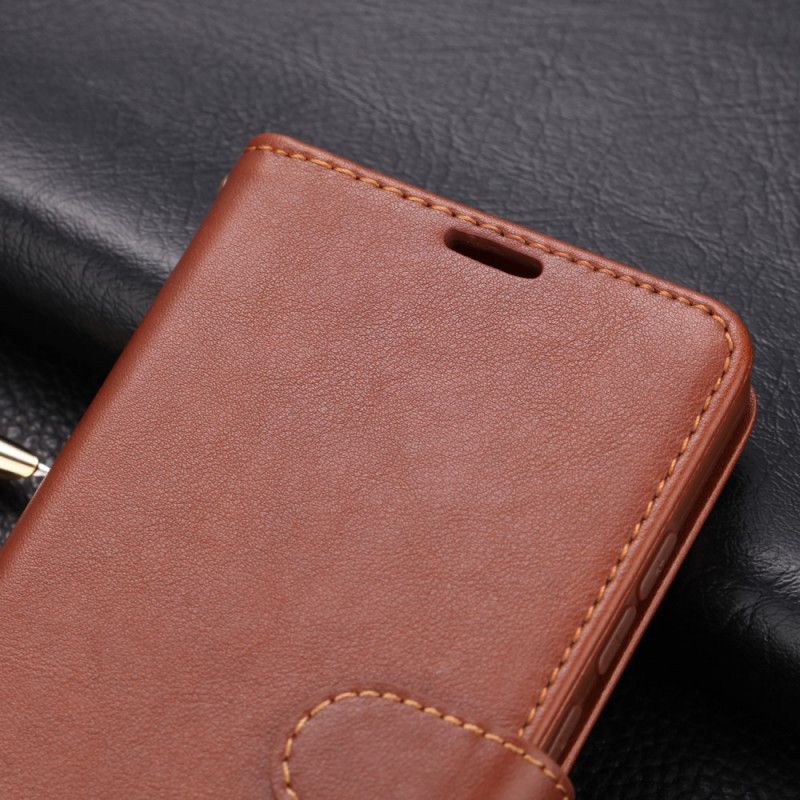 Etui Folio Xiaomi Redmi Note 8 Pro Czerwony Czarny Imitacja Skóry Azns