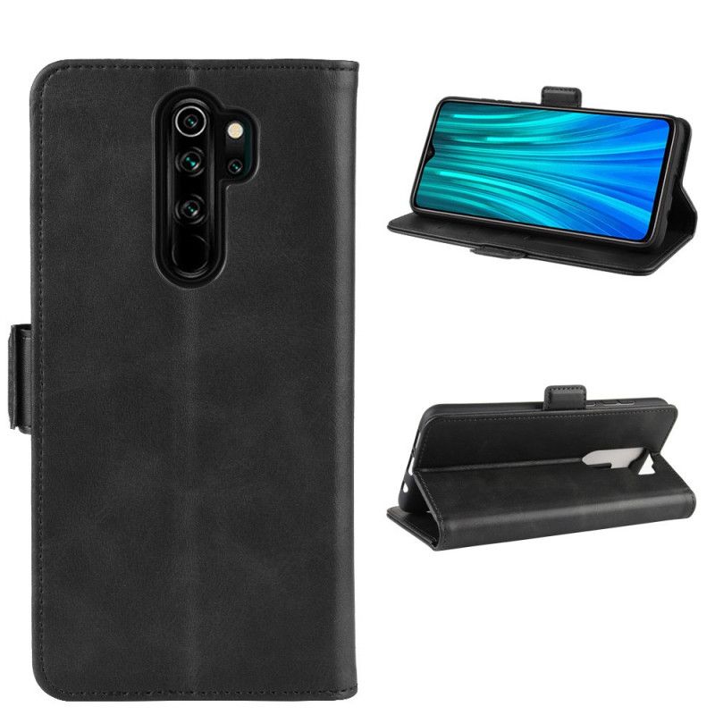 Etui Folio Xiaomi Redmi Note 8 Pro Czerwony Czarny Podwójna Klapa Etui Ochronne