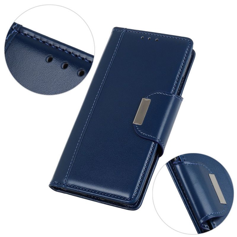 Etui Folio Xiaomi Redmi Note 8 Pro Granatowy Czarny Eleganckie Zamknięcie Ze Sztucznej Skóry Etui Ochronne