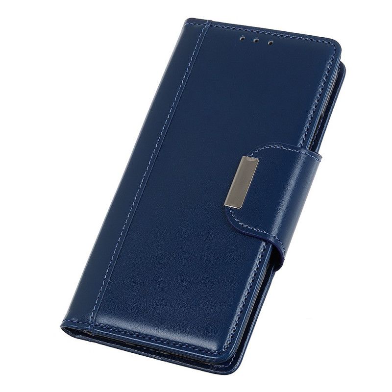 Etui Folio Xiaomi Redmi Note 8 Pro Granatowy Czarny Eleganckie Zamknięcie Ze Sztucznej Skóry Etui Ochronne