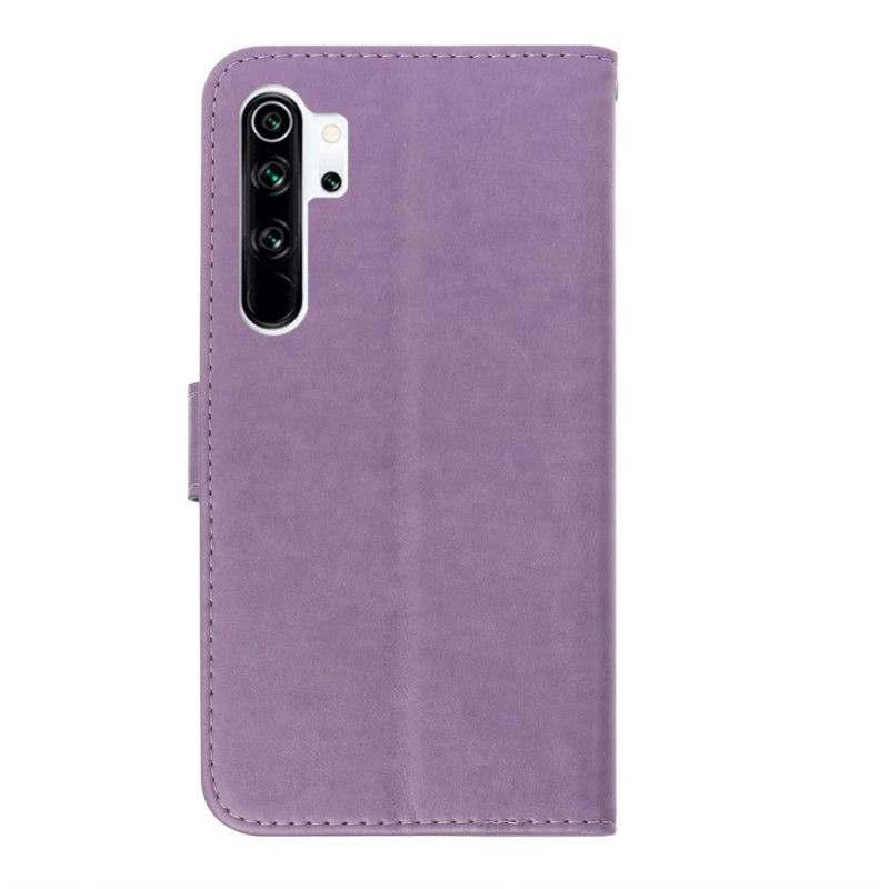 Etui Folio Xiaomi Redmi Note 8 Pro Jasnofioletowy Zawieszka Kwiatowa Etui Ochronne