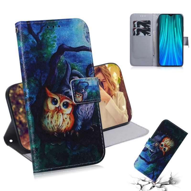 Etui Folio Xiaomi Redmi Note 8 Pro Malowanie Sowy